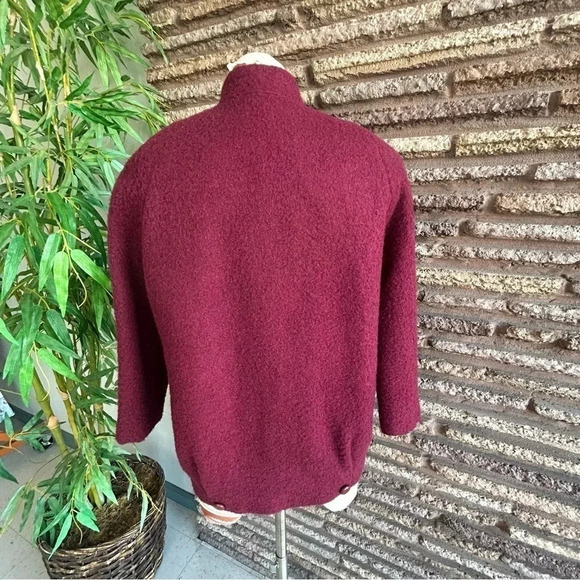 Essley Vintage 70s Japanese Cranberry Burgundy Wool Blend Jacket - Picture 3 of 7